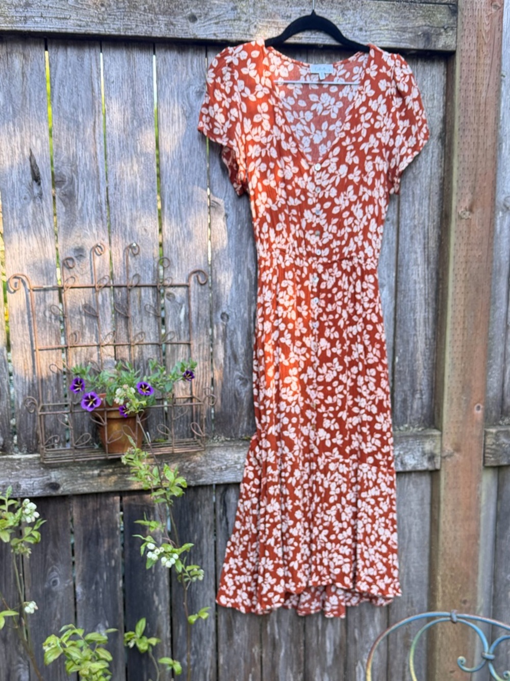 Cute Calista Rust Dress
